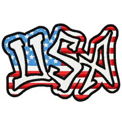 USA 2 embroidery design showcasing stars and stripes, perfect for Independence Day celebrations.