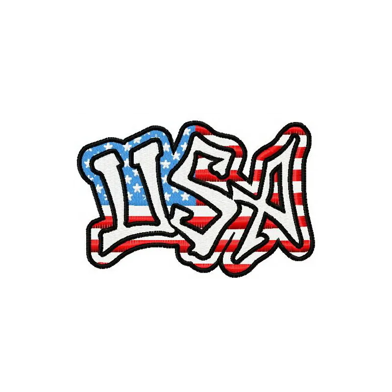 USA 2 embroidery design showcasing stars and stripes, perfect for Independence Day celebrations.