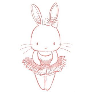 Fluffy ballerina embroidery design - Embroidery Design