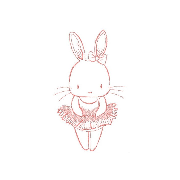 Fluffy ballerina embroidery design - Embroidery Design