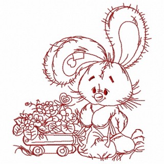 Bunny the florist 2 embroidery design - Embroidery Design