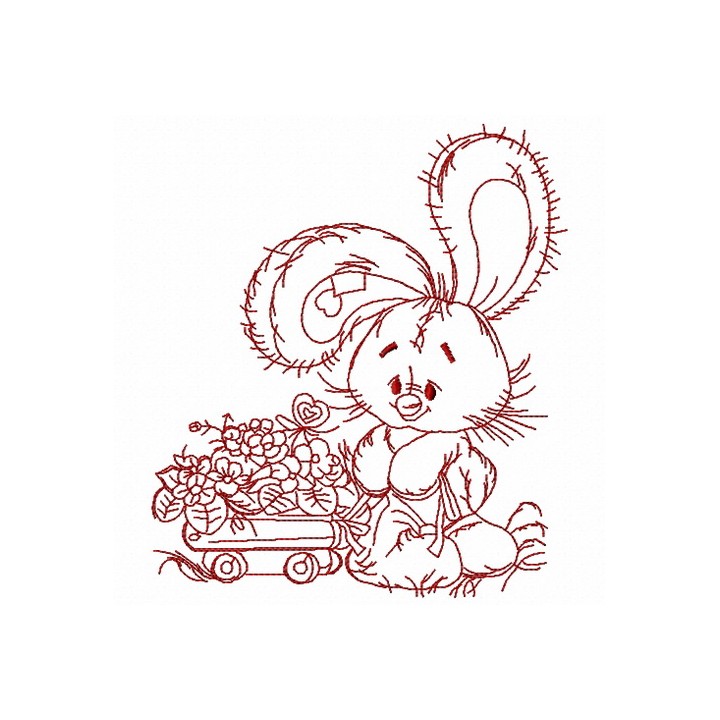 Bunny the florist 2 embroidery design - Embroidery Design