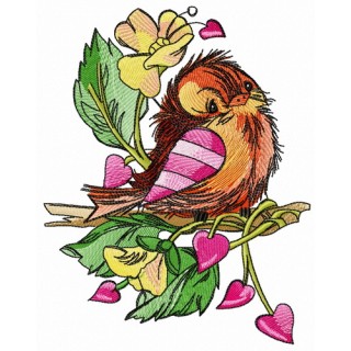Sad sparrow embroidery design - Embroidery Design