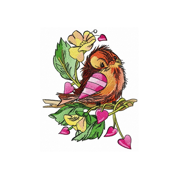 Sad sparrow embroidery design - Embroidery Design