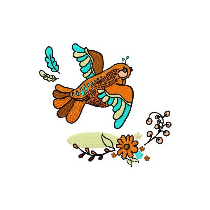 Fabulous bird 2 embroidery design - Embroidery Design