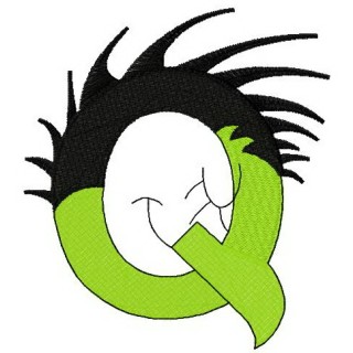 Dr. Seuss alphabet letter Q embroidery design - Embroidery Design