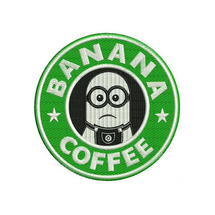 Banana coffee embroidery design - Embroidery Design