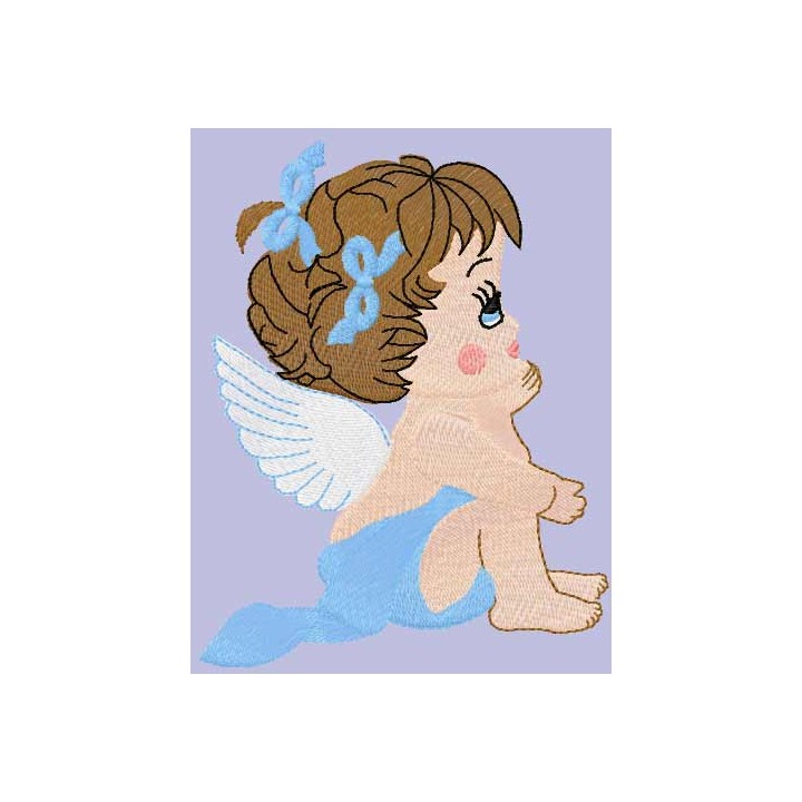 Dreaming baby angel embroidery design - Embroidery Design