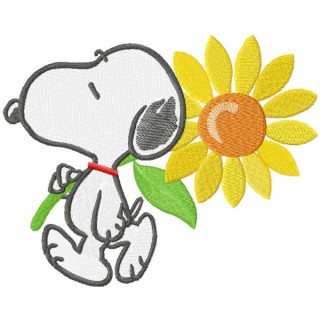 Snoopy with sunflower embroidery design - Embroidery Design