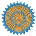 Sun embroidery design featuring a cheerful sun motif, perfect for embellishing t-shirts and tote bags.