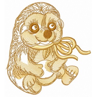 Brown hedgehog embroidery design - Embroidery Design