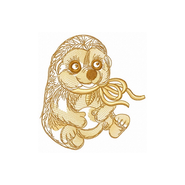 Brown hedgehog embroidery design - Embroidery Design