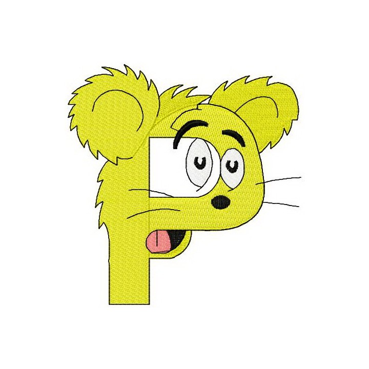 Dr. Seuss alphabet letter P embroidery design - Embroidery Design