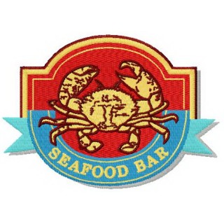 Seafood bar embroidery design - Embroidery Design
