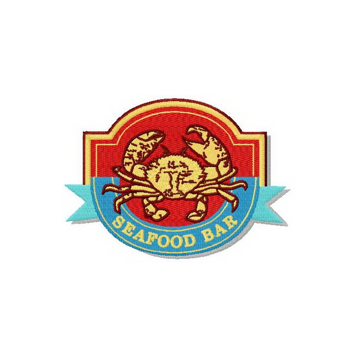 Seafood bar embroidery design - Embroidery Design