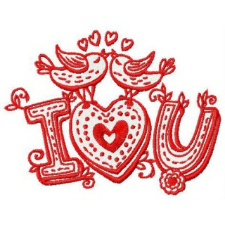 I love you embroidery design - Embroidery Design