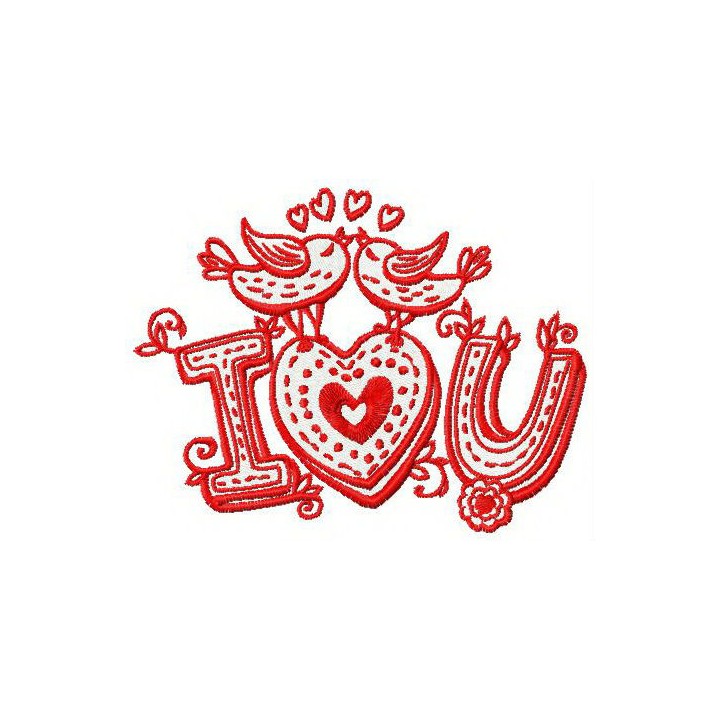 I love you embroidery design - Embroidery Design