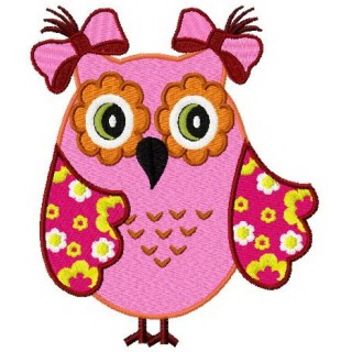 Spring owl embroidery design - Embroidery Design
