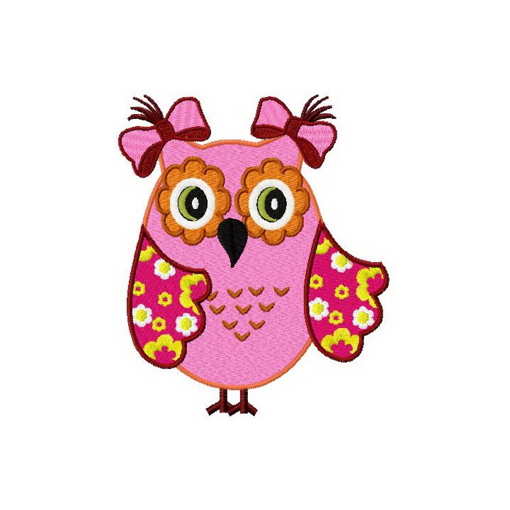 Spring owl embroidery design - Embroidery Design