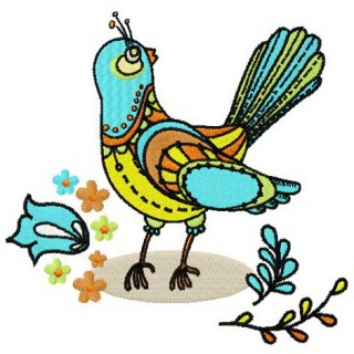 Fabulous bird embroidery design - Embroidery Design