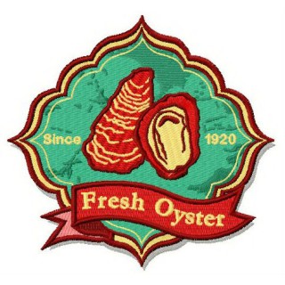 Fresh oyster logo embroidery design - Embroidery Design