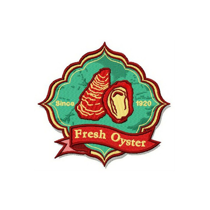 Fresh oyster logo embroidery design - Embroidery Design