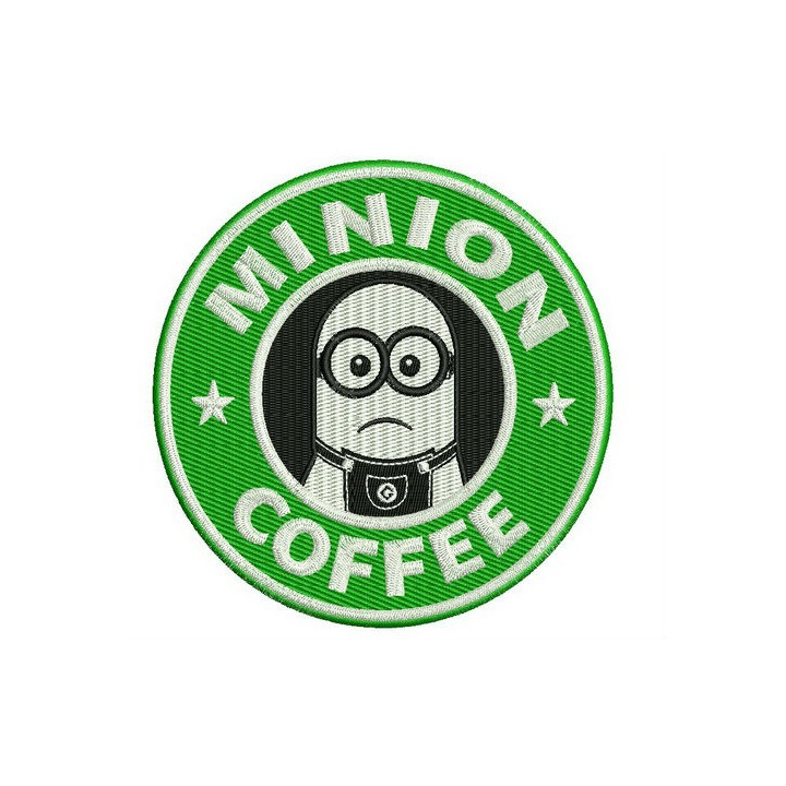 Minion coffee embroidery design - Embroidery Design