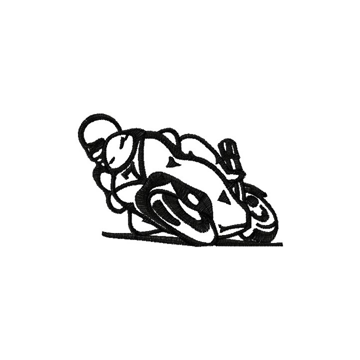 Motorcycle racer 2 embroidery design - Embroidery Design
