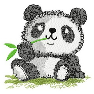 Panda's breakfast embroidery design - Embroidery Design