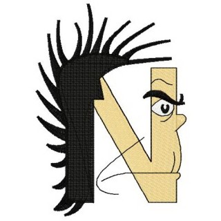 Dr. Seuss alphabet letter N embroidery design - Embroidery Design