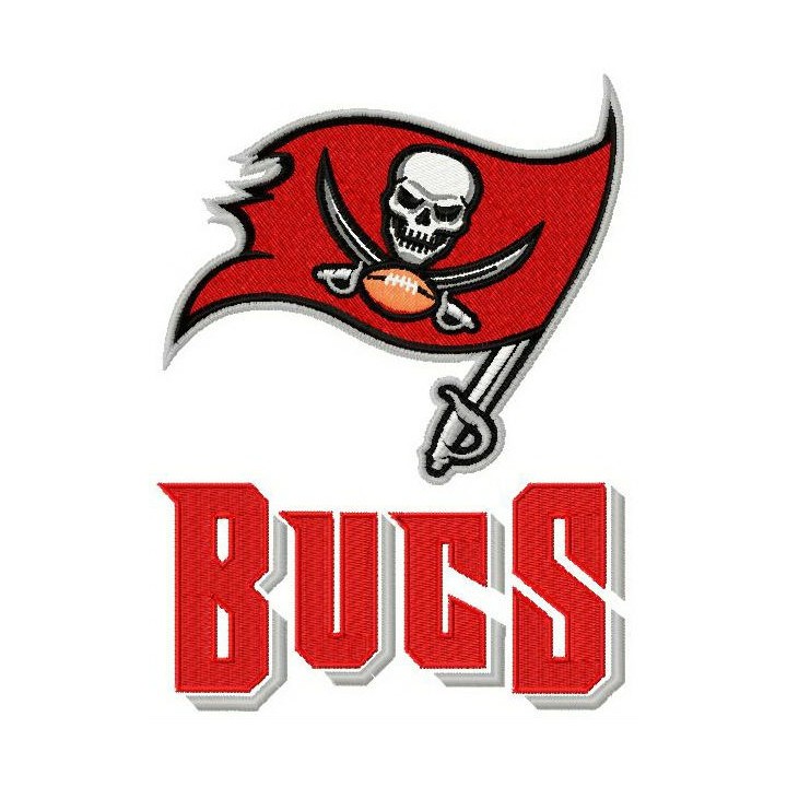 Tampa Bay Buccaneers double logo embroidery design - Embroidery Design