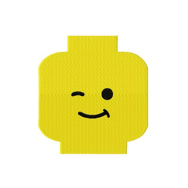 Lego head embroidery design - Embroidery Design
