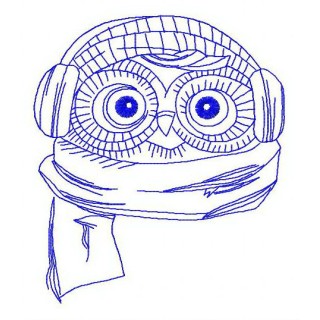 Owl the pilot 3 embroidery design - Embroidery Design