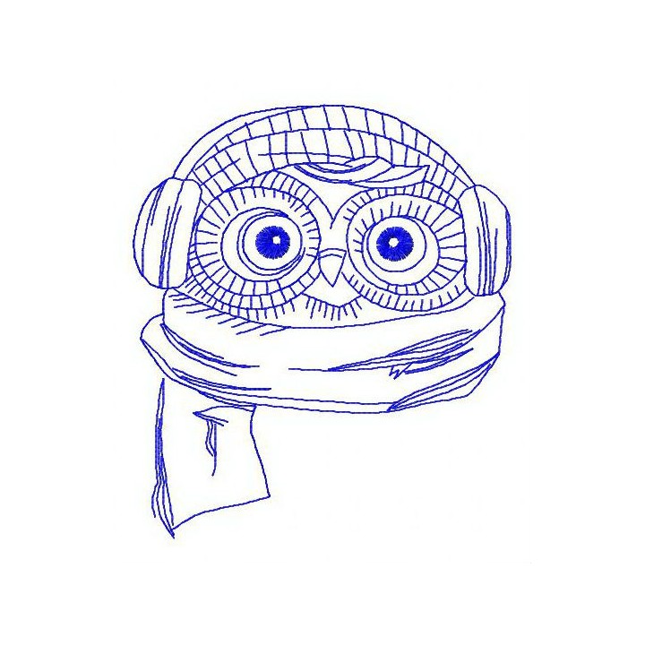 Owl the pilot 3 embroidery design - Embroidery Design
