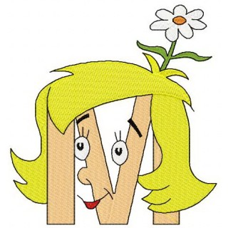 Dr. Seuss alphabet letter M embroidery design - Embroidery Design