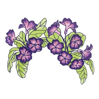 Violets wreath embroidery design - Embroidery Design