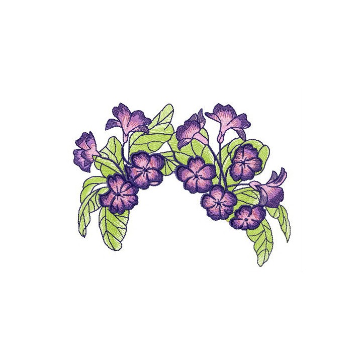 Violets wreath embroidery design - Embroidery Design