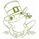 Rainforest rocket frog embroidery design showcasing a vibrant frog motif ideal for various fabric projects.