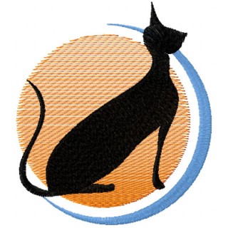 Cat and moon 2 embroidery design - Embroidery Design