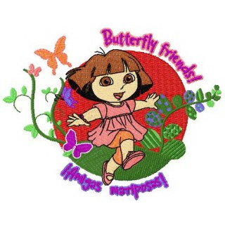 Dora butterfly friends embroidery design - Embroidery Design