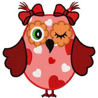 Winking owl embroidery design - Embroidery Design