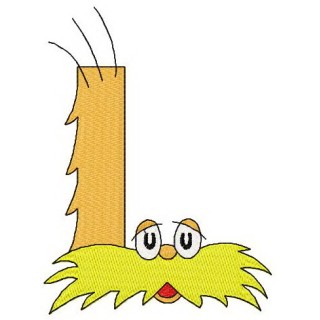 Dr. Seuss alphabet letter L embroidery design - Embroidery Design
