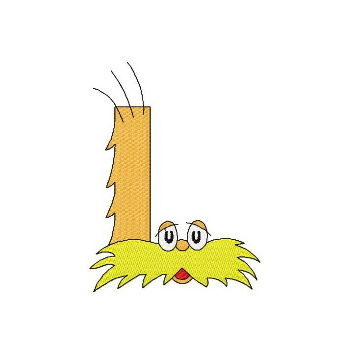 Dr. Seuss alphabet letter L embroidery design - Embroidery Design