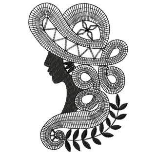 Dame embroidery design - Embroidery Design