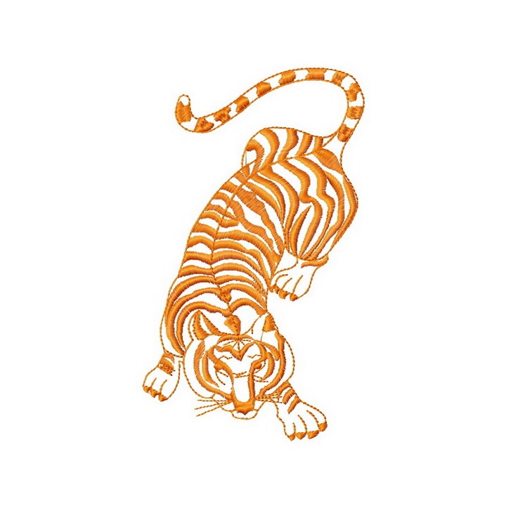 Tiger hunting embroidery design - Embroidery Design