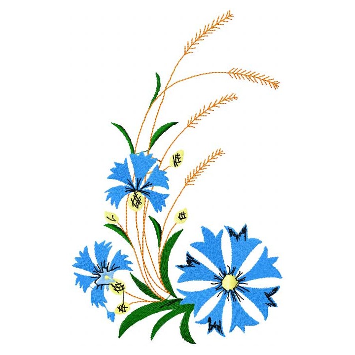 Cornflower 4 embroidery design - Embroidery Design