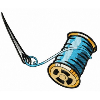 Spool of blue thread embroidery design - Embroidery Design