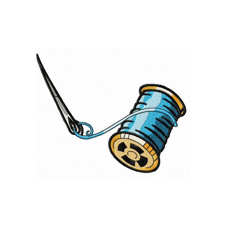 Spool of blue thread embroidery design - Embroidery Design
