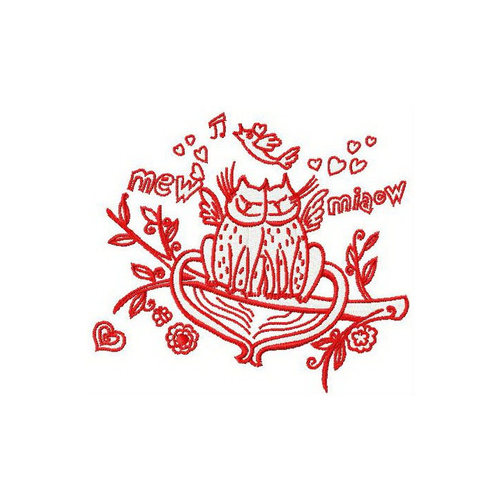 Cat's love 2 embroidery design - Embroidery Design