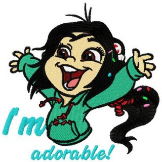 Happy Vanellope 2 embroidery design - Embroidery Design